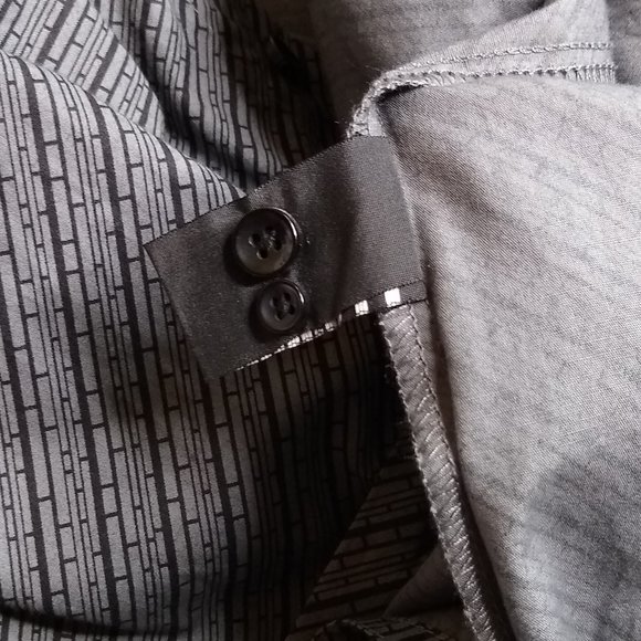 NWOT Grey Black Patterned Button Down Dress Shirt - Picture 9 of 10